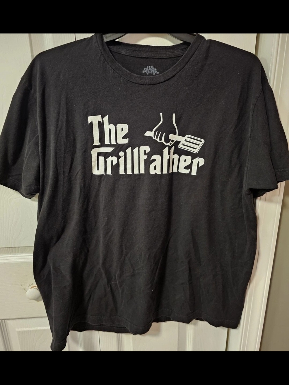 Men's Black XL T-Shirt "The Grillfather"  100% Cotton